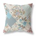 Palacedesigns 18 in. Boho Floral Indoor & Outdoor Throw Pillow Gold Cream & Peach PA3097572